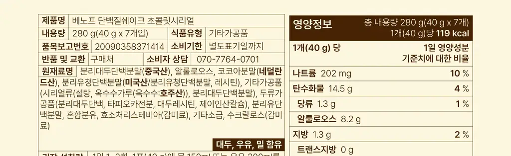 [NEW] 베노프 단백질쉐이크 40g 7개입 2종 택1 상세페이지 38